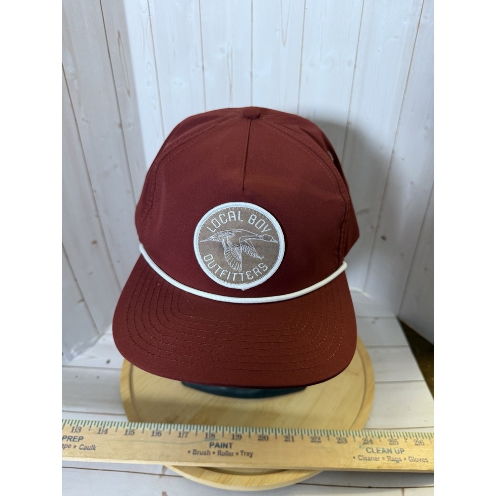 Local Boy Outfitters Hat Cap Snapback Burgundy Duck Patch Men's Osfm Nwot